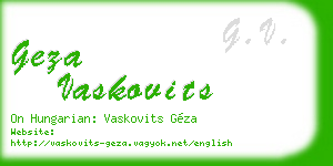 geza vaskovits business card